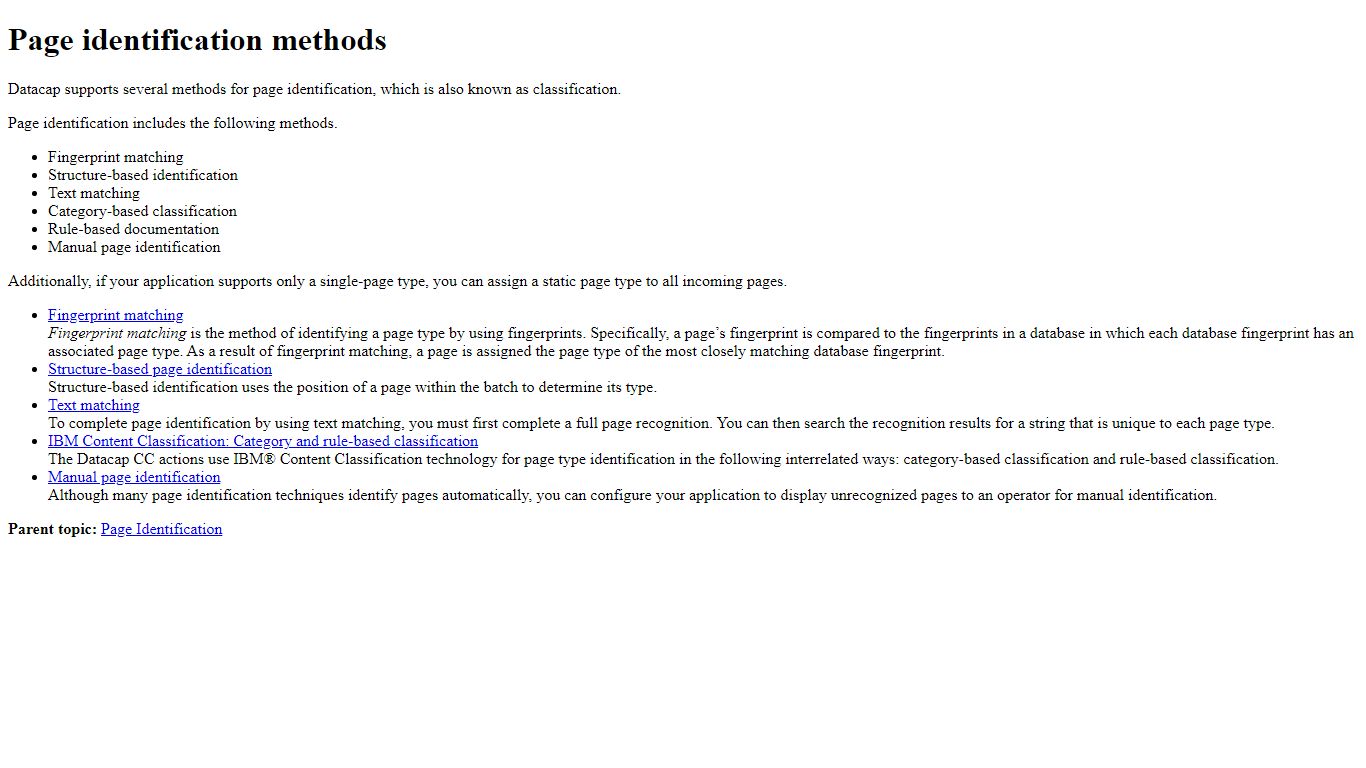 Page identification methods